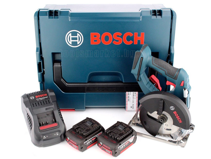 Bosch НОВ Продукт Акумулаторен циркуляр Bosch GKM 18 V-Li , 2 x 4,0 Ah, продукт 2016